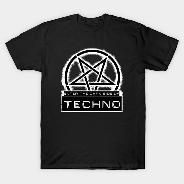 Dark side of Techno White T-Shirt by danimunjoz